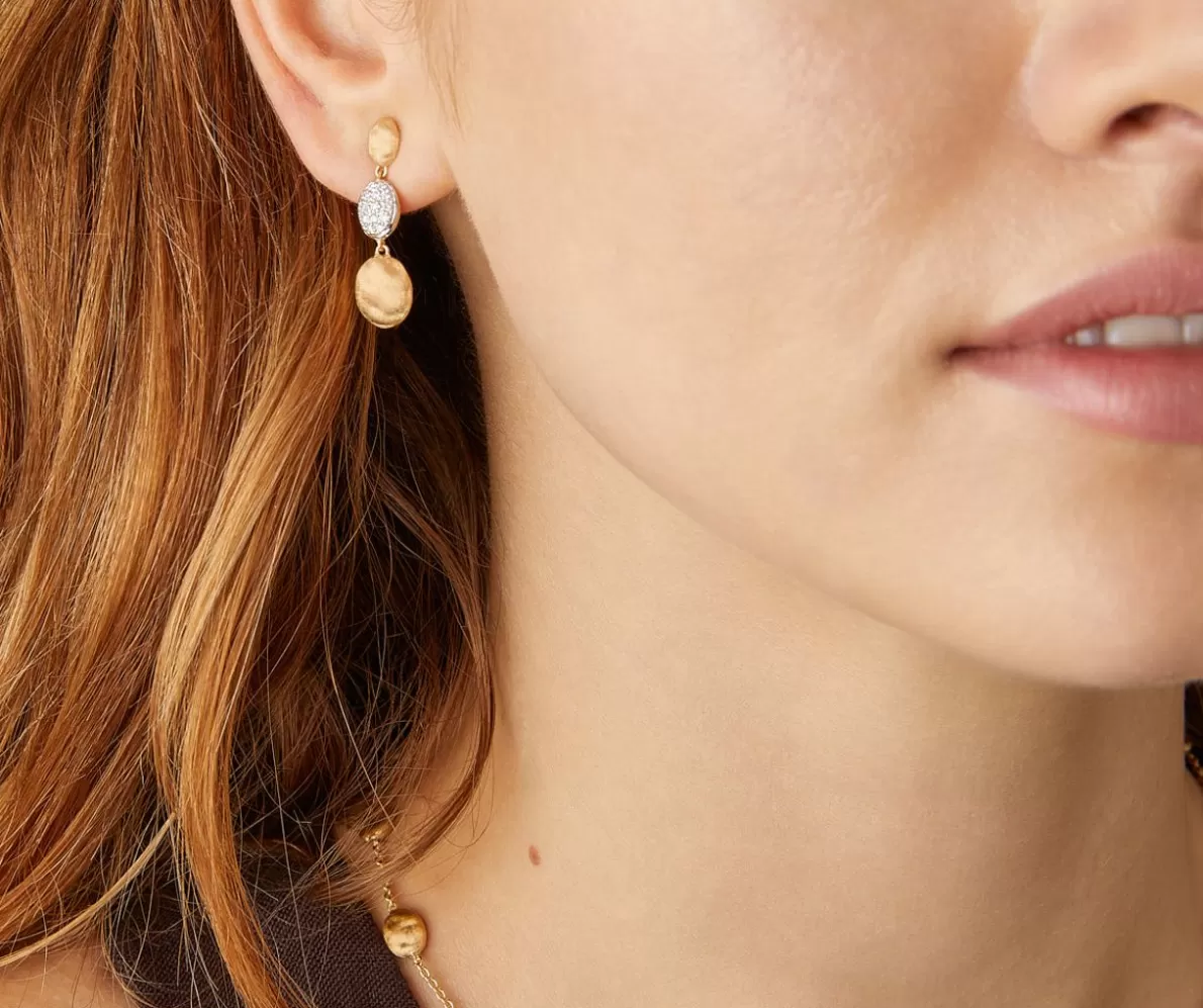 Marco Bicego Gold Triple Earrings With Diamonds | Earrings