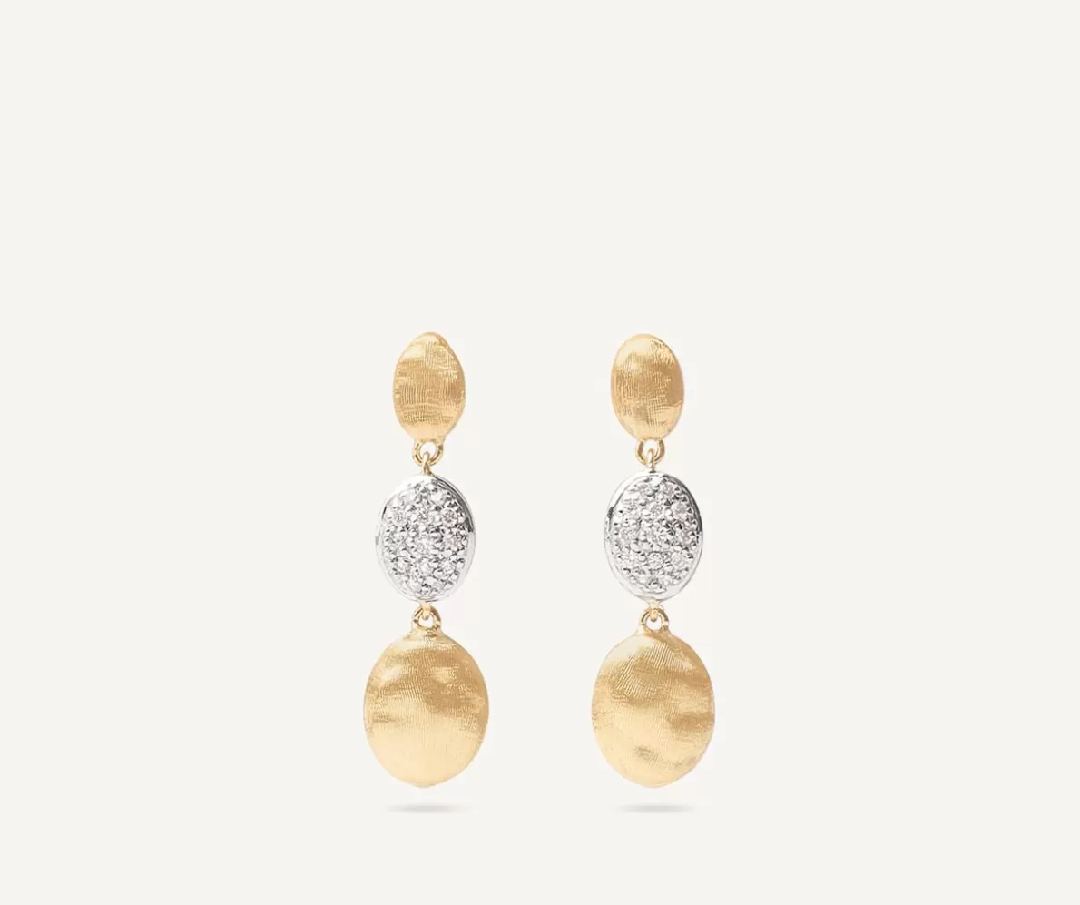 Marco Bicego Gold Triple Earrings With Diamonds | Earrings