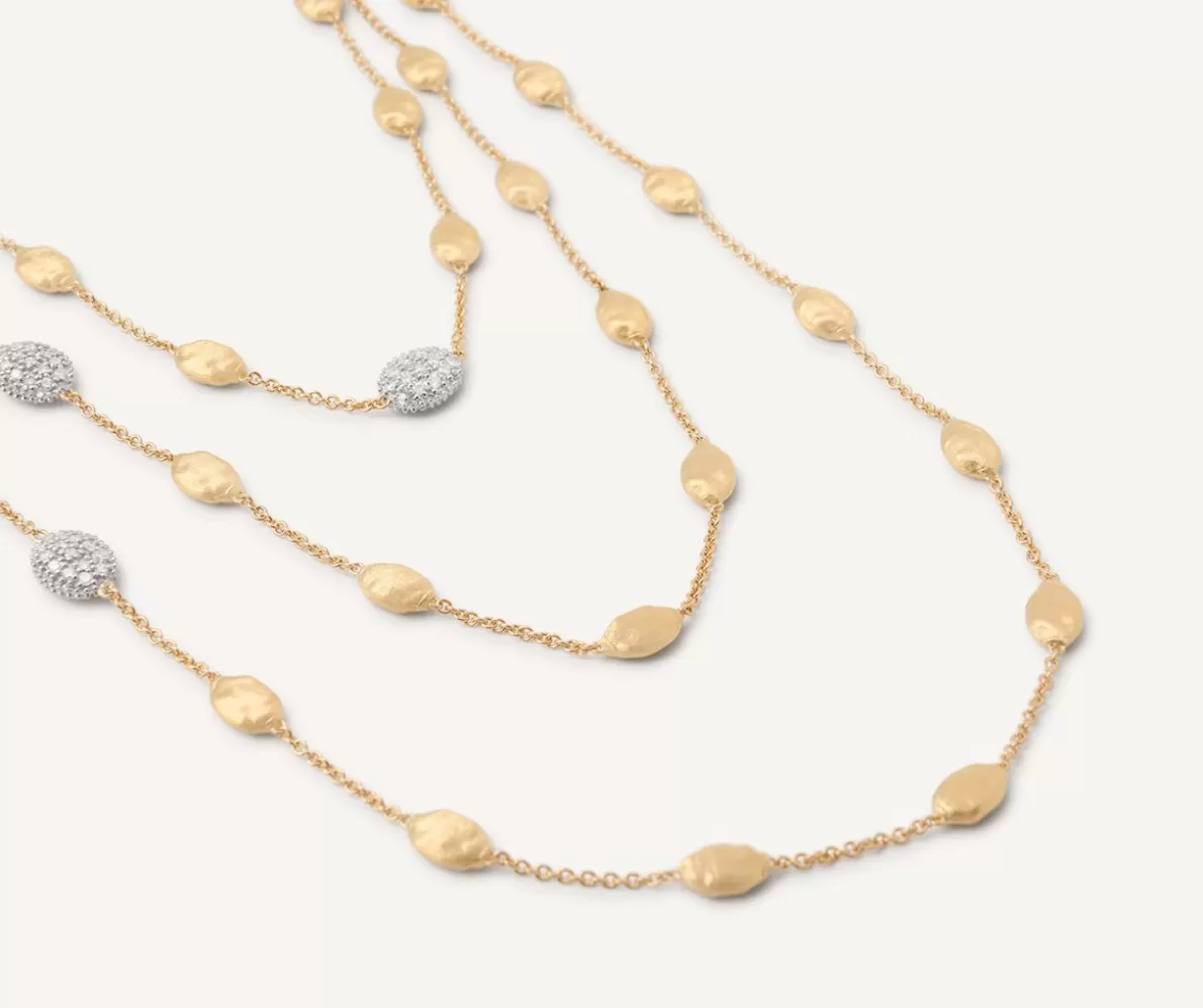 Marco Bicego Long Necklace With Oval Elements And Diamonds | Necklaces