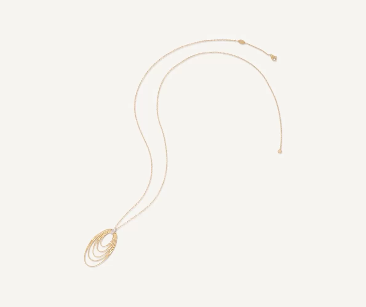 Marco Bicego Long Pendant With Oval Elements And Diamonds | Necklaces