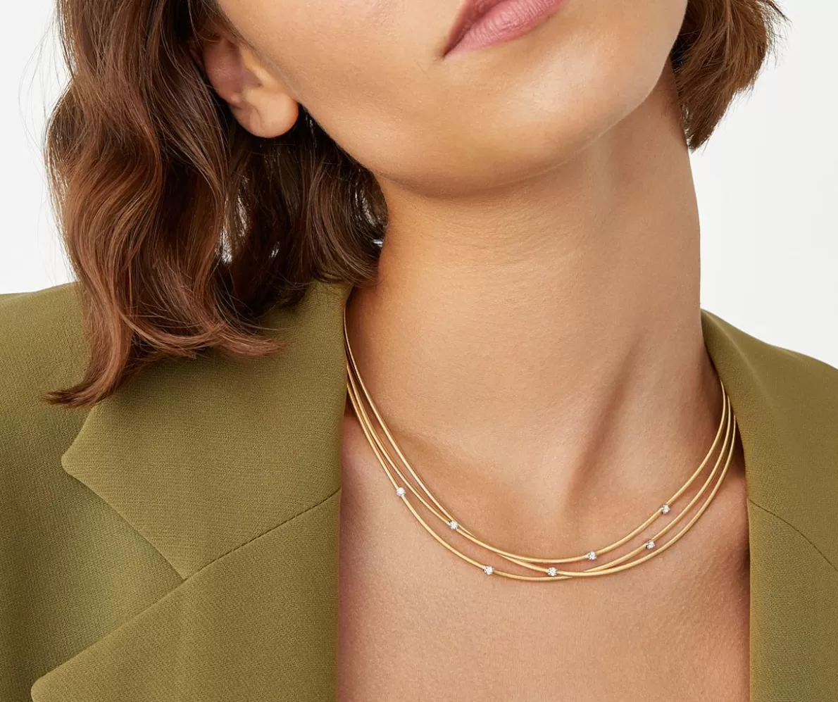 Marco Bicego Multi-Strand Gold Necklace With Diamonds | Necklaces