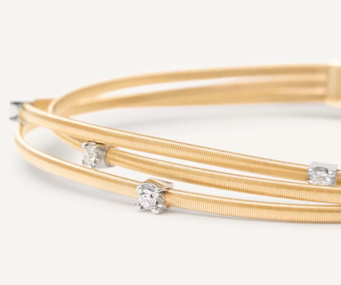 Marco Bicego Multi-Strand Yellow Gold Diamond Bracelet | Bracelets