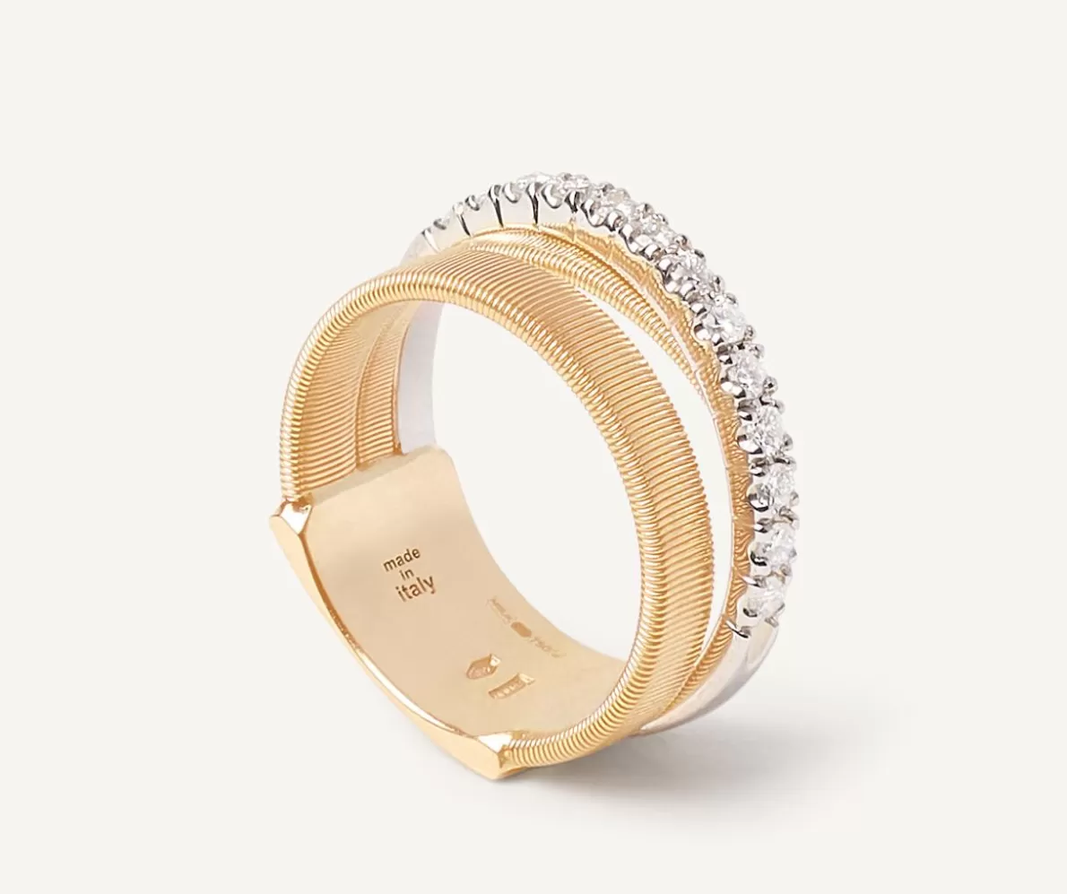 Marco Bicego Ring With Diamond-Studded Plaque, Medium | Rings