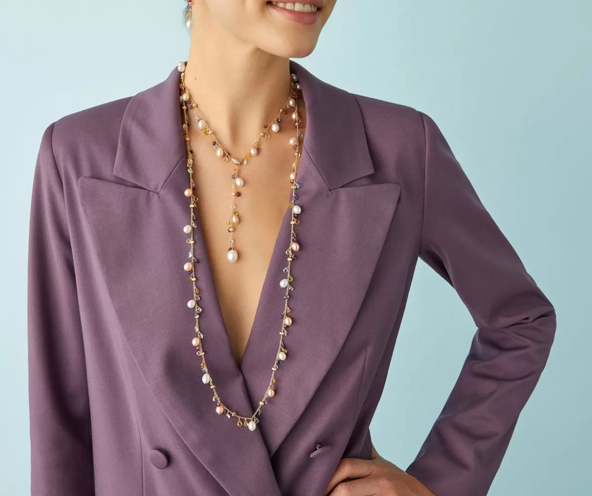 Marco Bicego Sautoir With Pearls And Multicolored Gems | Necklaces